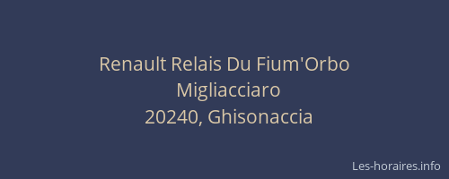 Renault Relais Du Fium'Orbo