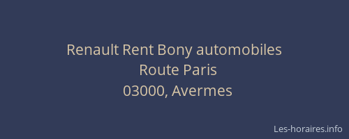 Renault Rent Bony automobiles