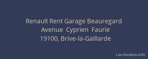 Renault Rent Garage Beauregard