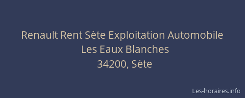 Renault Rent Sète Exploitation Automobile