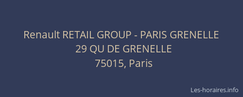 Renault RETAIL GROUP - PARIS GRENELLE