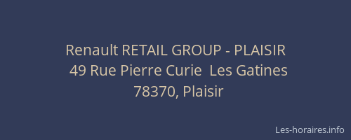 Renault RETAIL GROUP - PLAISIR