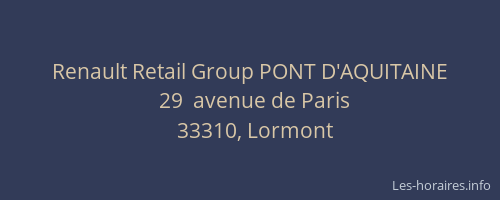 Renault Retail Group PONT D'AQUITAINE