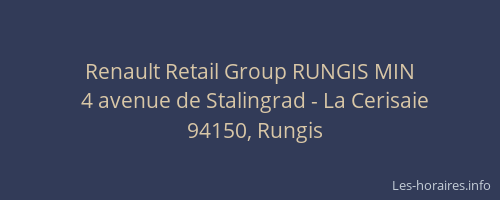 Renault Retail Group RUNGIS MIN
