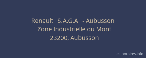 Renault   S.A.G.A   - Aubusson