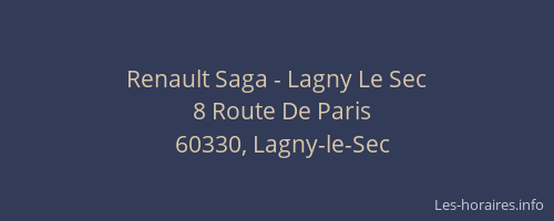 Renault Saga - Lagny Le Sec