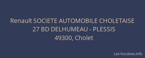 Renault SOCIETE AUTOMOBILE CHOLETAISE