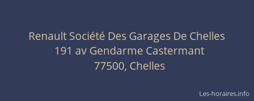 Renault Société Des Garages De Chelles