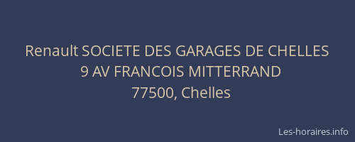 Renault SOCIETE DES GARAGES DE CHELLES