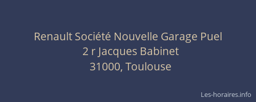 Renault Société Nouvelle Garage Puel