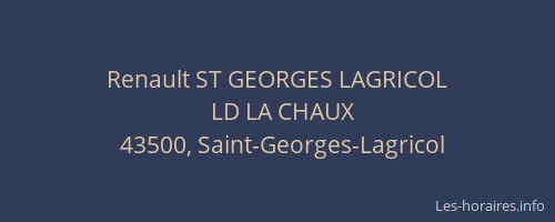 Renault ST GEORGES LAGRICOL