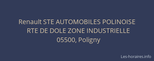 Renault STE AUTOMOBILES POLINOISE