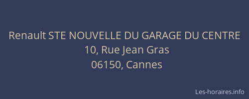 Renault STE NOUVELLE DU GARAGE DU CENTRE