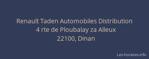 Renault Taden Automobiles Distribution