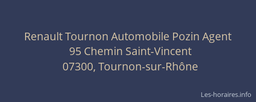 Renault Tournon Automobile Pozin Agent