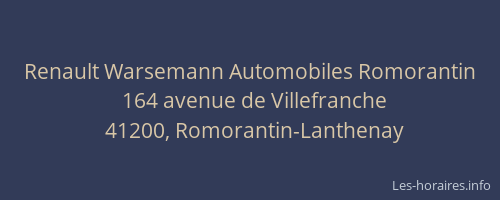 Renault Warsemann Automobiles Romorantin