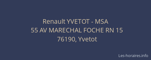 Renault YVETOT - MSA