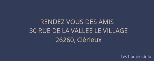 RENDEZ VOUS DES AMIS