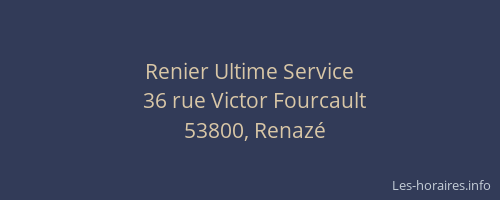 Renier Ultime Service