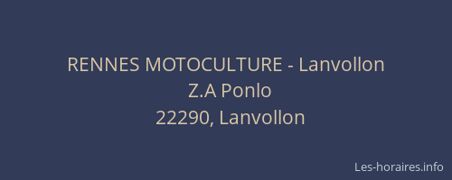 RENNES MOTOCULTURE - Lanvollon