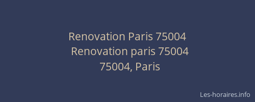 Renovation Paris 75004