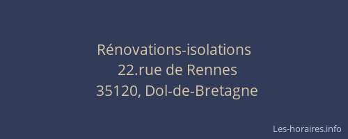 Rénovations-isolations