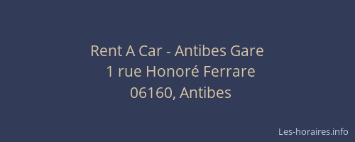 Rent A Car - Antibes Gare