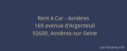 Rent A Car - Asnières