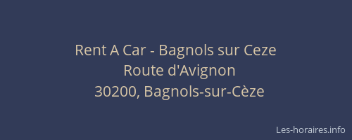 Rent A Car - Bagnols sur Ceze