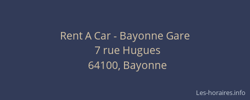 Rent A Car - Bayonne Gare