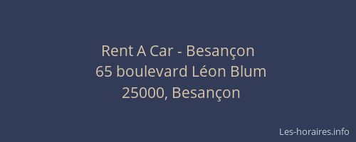 Rent A Car - Besançon