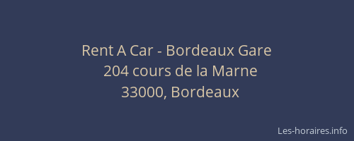 Rent A Car - Bordeaux Gare