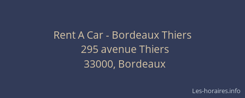Rent A Car - Bordeaux Thiers