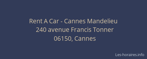 Rent A Car - Cannes Mandelieu