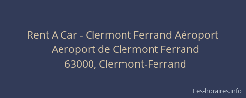 Rent A Car - Clermont Ferrand Aéroport