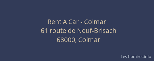 Rent A Car - Colmar
