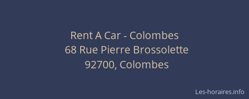 Rent A Car - Colombes