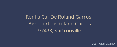 Rent a Car De Roland Garros