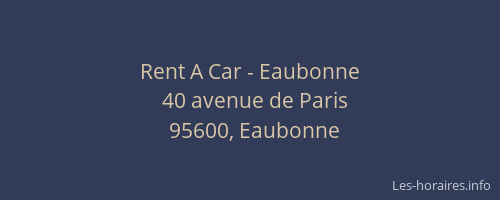 Rent A Car - Eaubonne