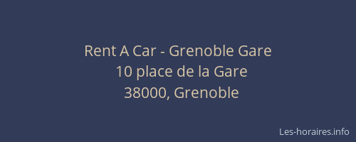 Rent A Car - Grenoble Gare