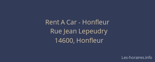 Rent A Car - Honfleur