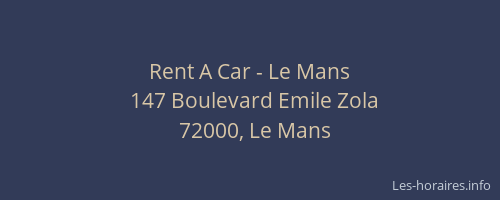 Rent A Car - Le Mans
