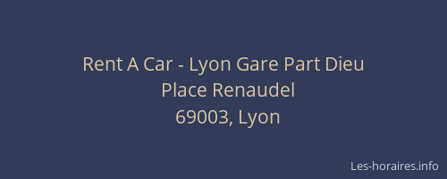 Rent A Car - Lyon Gare Part Dieu