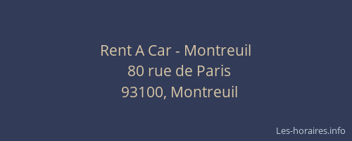 Rent A Car - Montreuil