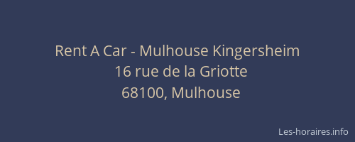 Rent A Car - Mulhouse Kingersheim