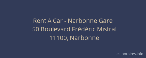 Rent A Car - Narbonne Gare