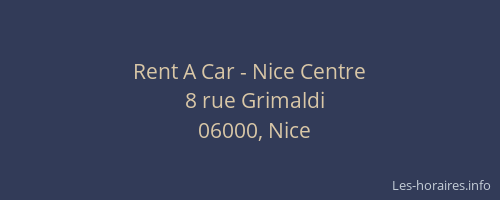 Rent A Car - Nice Centre
