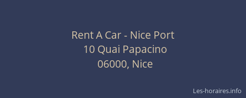 Rent A Car - Nice Port