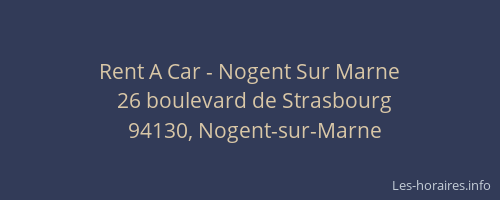Rent A Car - Nogent Sur Marne