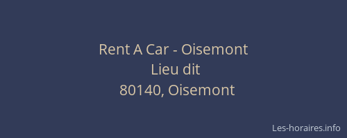 Rent A Car - Oisemont